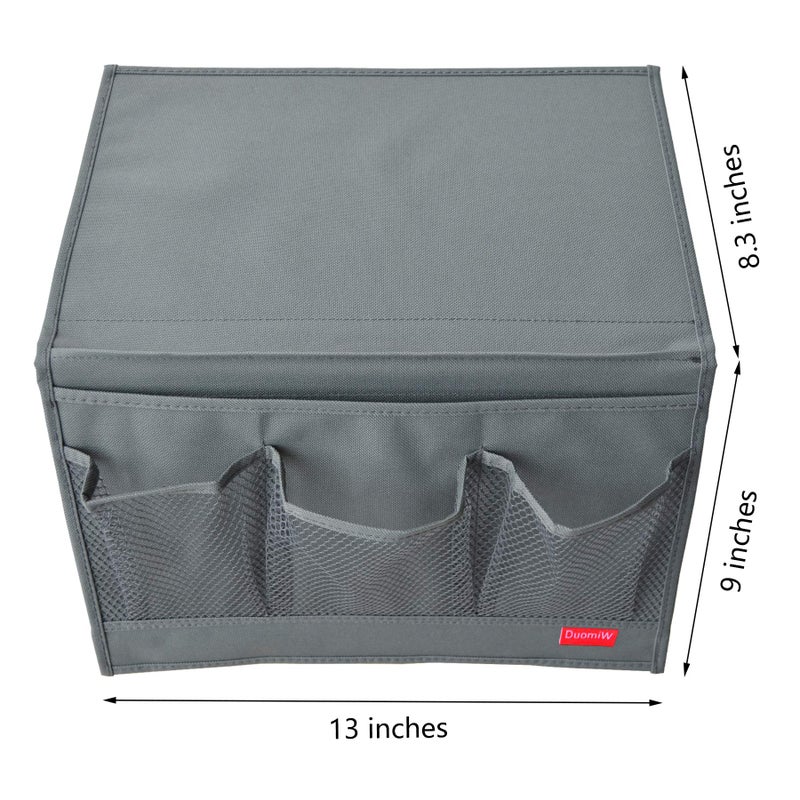 DuomiW Bedside Storage Organizer, Bedside Caddy, Table Cabinet Storage Organizer, TV Remote Control, Phones, Magazines, Tablets, Accessories, Grey - Image 2